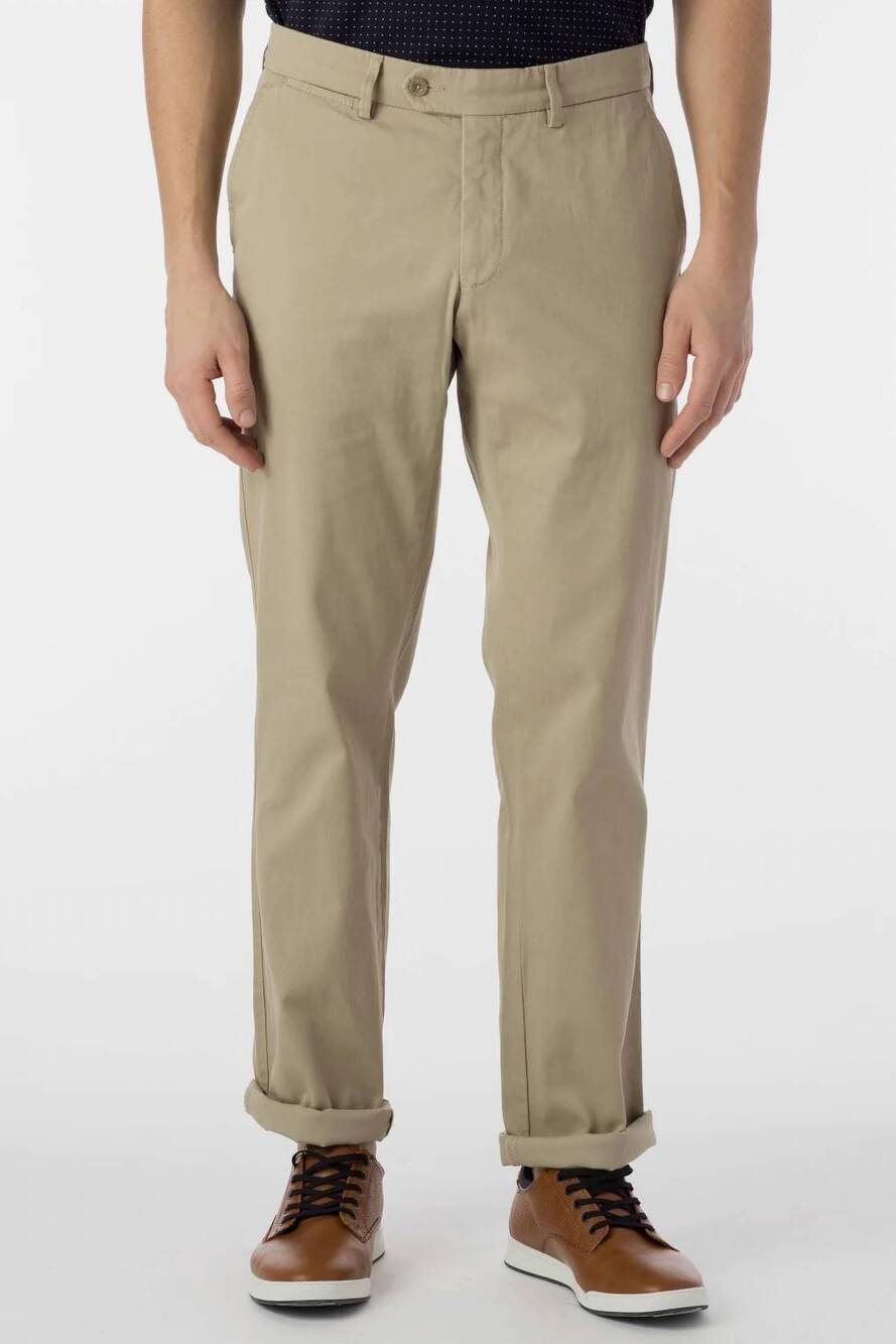 NEW BALLIN perma color pima twill khaki pants - atwater modern fit in true khak